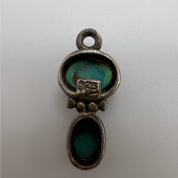Small Vintage Turquoise Sterling Silver 925 Necklace Pendant or Charm. - Picture 3 of 4